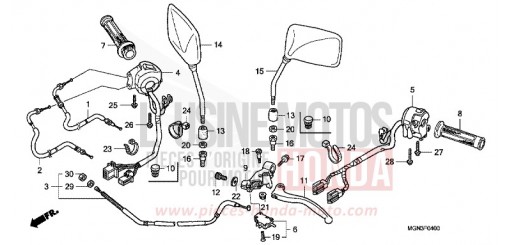 HANDLE LEVER/SWITCH/CABLE CBF600SA de 2010